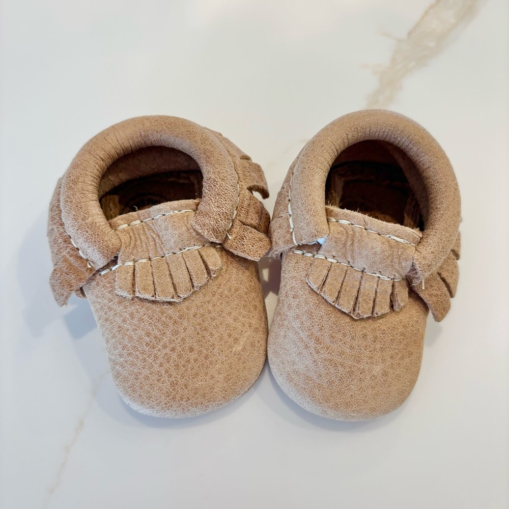 Freshly Picked Newborn Weathered Brown Moccasin Baby Shoe - Picture 4 of 7